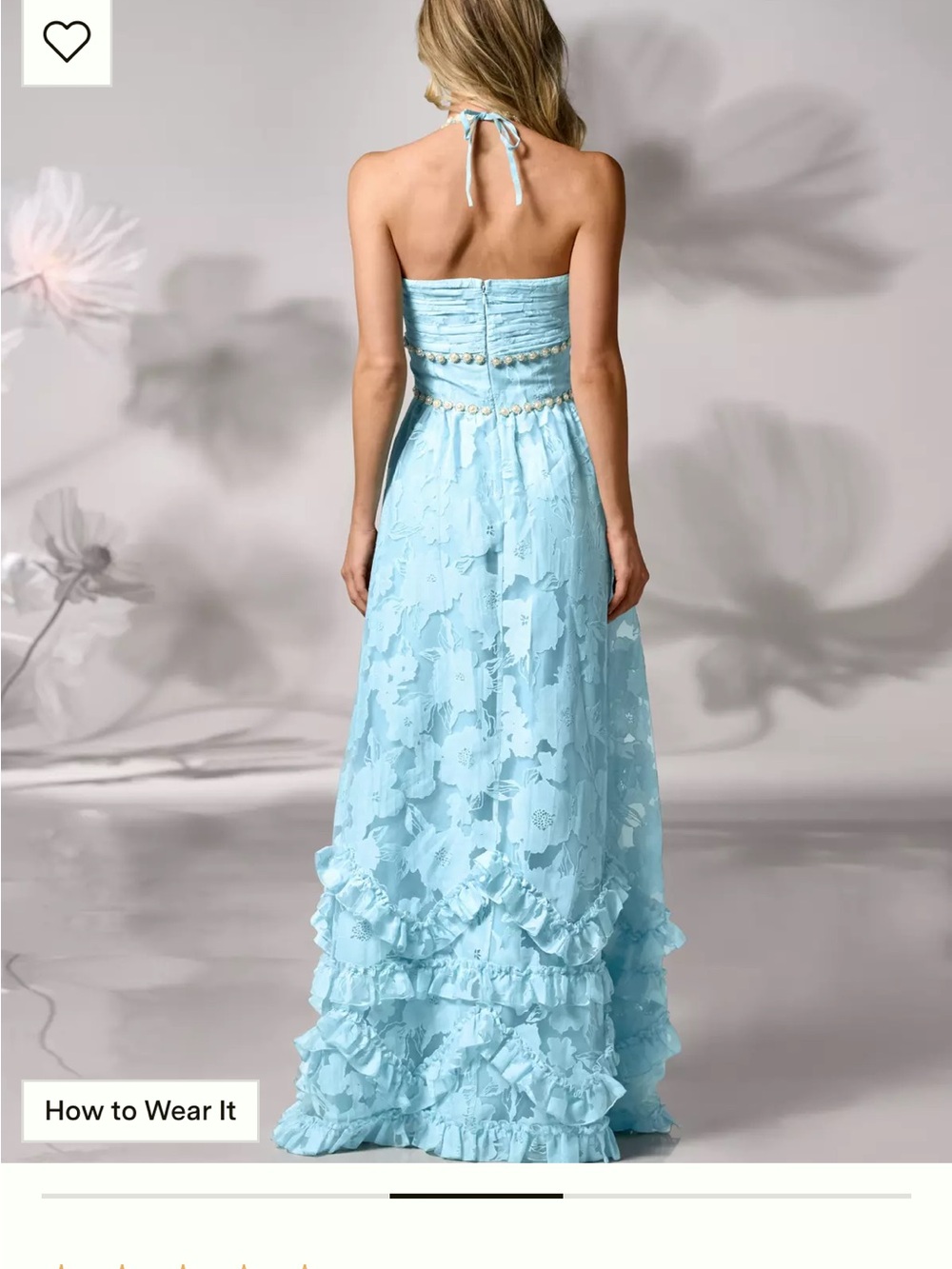 Boston Proper Powder Blue Halter Ruffle Maxi Dress - Picture 2 of 6